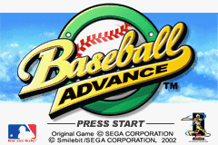 Baseball Advance title screen for GameBoy Advance
